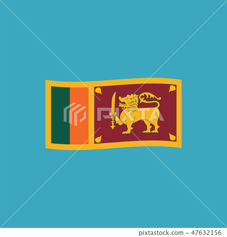 Sri Lanka flag icon in flat design 47632156