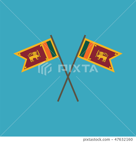 Sri Lanka flag icon in flat design 47632160