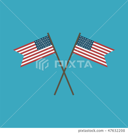 United States flag icon in flat design 47632208