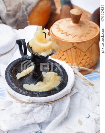 Old fashioned household items, set for candle Old fashioned household items, set for candle 47632425