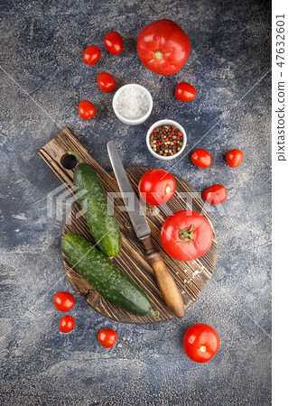 Cucumber and cherry tomatoes Cucumber and cherry tomatoes 47632601