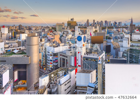 Tokyo, Japan city skyline over Shibuya Ward 47632664