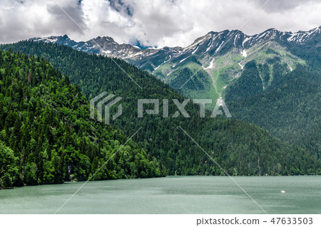 Mountains surrounding Ritsa Lake in an Abkhazia 47633503