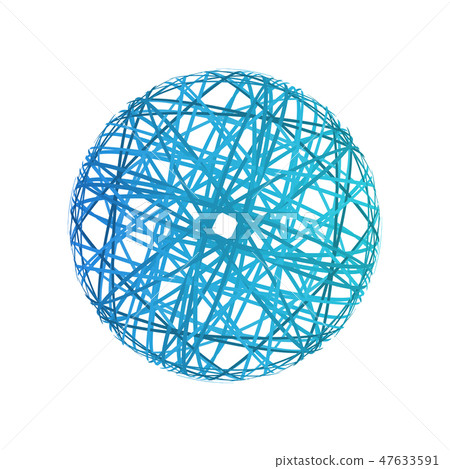 Abstract sphere from color lines - Stock Illustration [47633591] - PIXTA