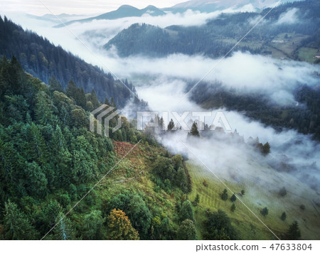 Mountains with forests. Carpathian Mountains Mountains with forests. Carpathian Mountains 47633804