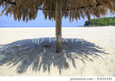 Wakayama prefecture · Nanki Shirahama · Shirahama beach · Palm leaf parasol 47634165