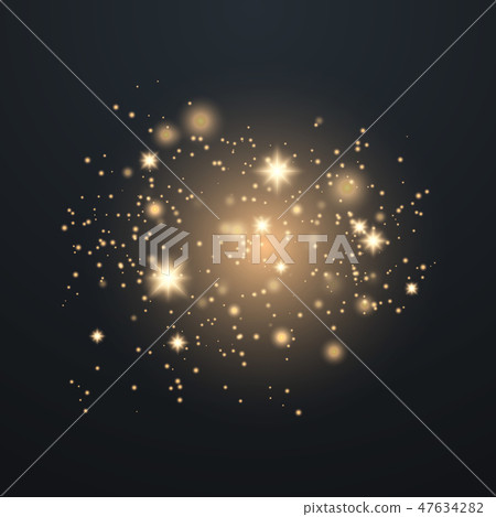 Glow light effect. Gold sparkle dust. Glow light effect. Gold sparkle dust. 47634282