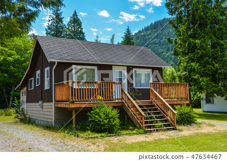 Detached house with big patio on country side in British Columbia, Canada 47634467