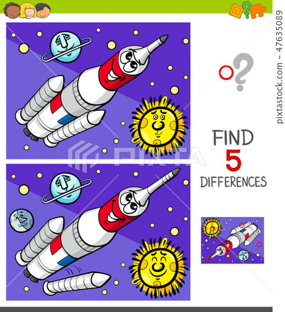 differences game with space rocket - Stock Illustration [47635089] - PIXTA