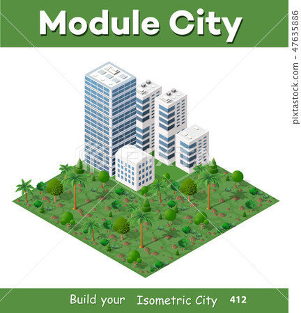 Modern 3D city isometric Modern 3D city isometric 47635886