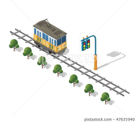 Isometric tram metro urban Isometric tram metro urban 47635940