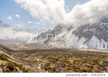 Taboche summit in Himalayas Nepal 47635978