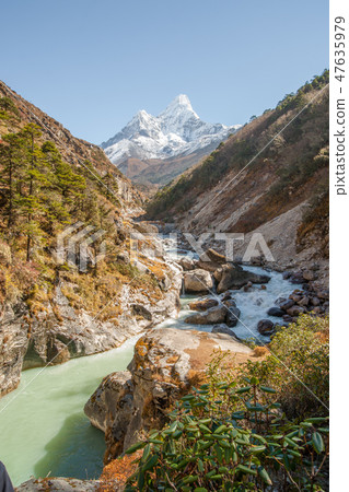 Ama Dablam summit in Himalayas 47635979