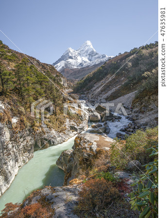 Ama Dablam summit in Himalayas 47635981