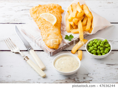 Traditional British Fish and Chips with tartar 47636244