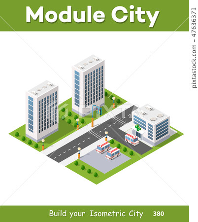 Hospital Isometric 3d Building 47636371