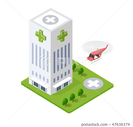 Hospital Isometric 3d Building 47636374