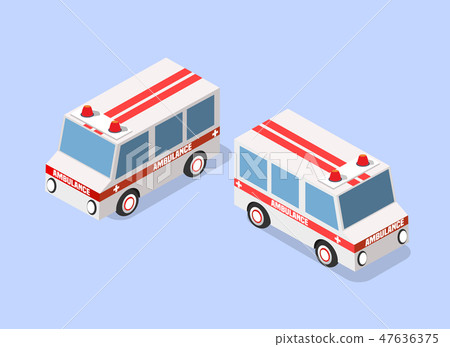 Ambulance car isometric 47636375