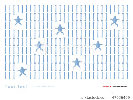 青蛙和竹子淺藍色 青蛙和竹子淺藍色 47636469
