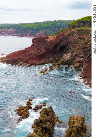 Marine red folded rocks Marine red folded rocks 47636651