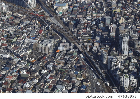 Tobu Limited Express Spacia Miyabi formation and Tobu Kameido Line 8000 series red 47636955