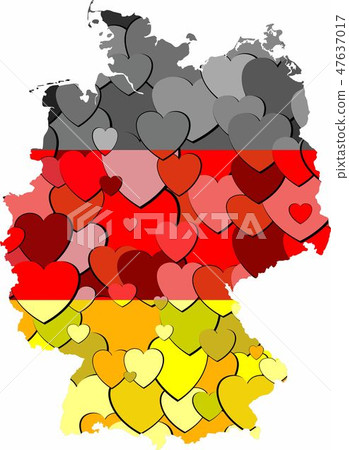 Germany map made of hearts background 47637017