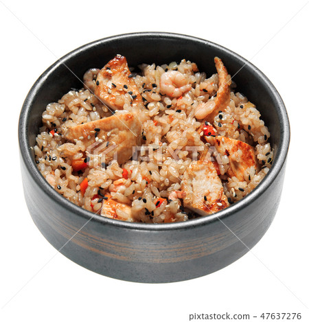 Rice with fried chicken 47637276