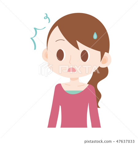 Young brown hair woman Surprised and drawn 47637833