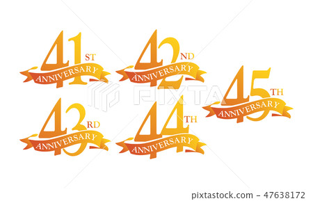 Ribbon Anniversary Template Set 47638172