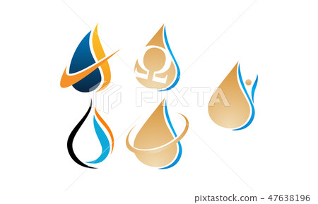 Water Fire Flame Gas Oil Set 47638196