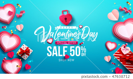 Valentine's Day Sale Poster or banner Valentine's Day Sale Poster or banner 47638712