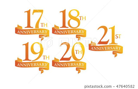 Ribbon Anniversary Template Set 47640582