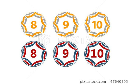Ribbon Circle Star Number Set - Stock Illustration [47640593] - PIXTA