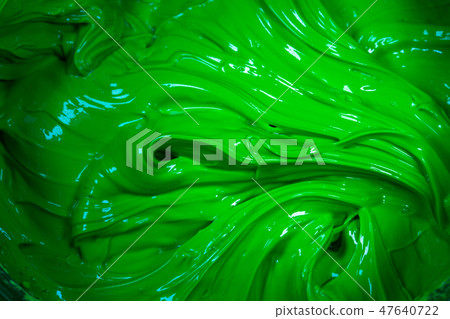 close up ufo green color of oil paint. 47640722