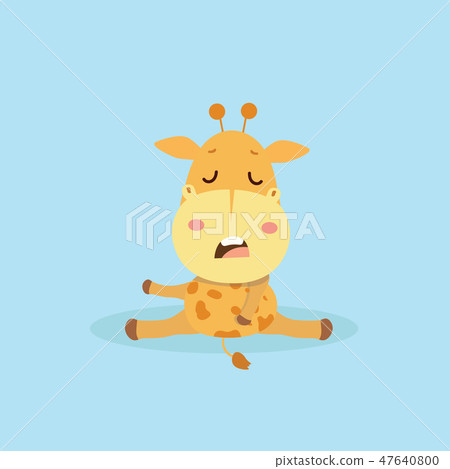 Cute giraffe cartoon on pastel background. 47640800