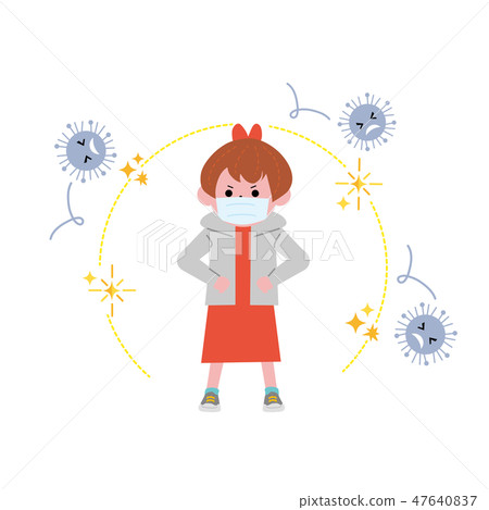 保護自己免受病毒的兒童插圖 保護自己免受病毒的兒童插圖 47640837