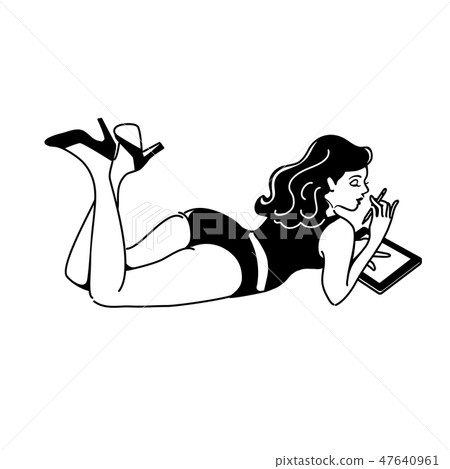 Lady lady illustration Lady lady illustration 47640961