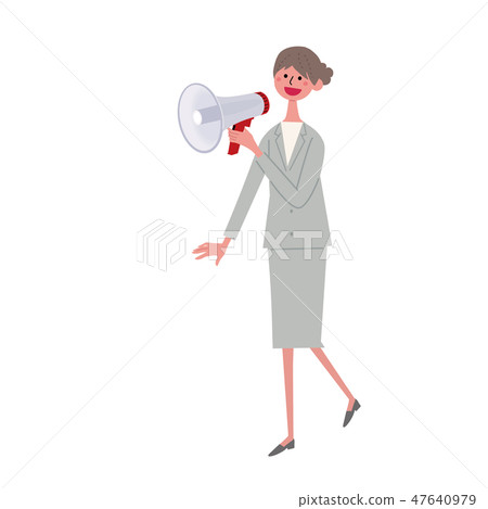 有擴音器大聲呼喊銷售例證的婦女 47640979