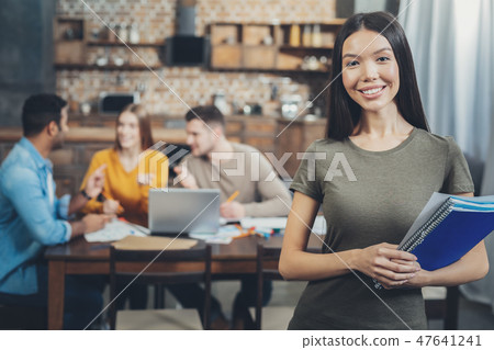 Asian female colleague gathering data Asian female colleague gathering data 47641241