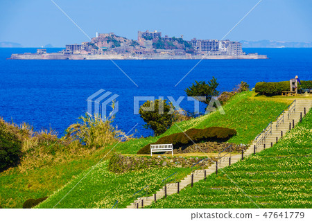Nomozaki Narcissus Festival, overlooking Gunkanjima [Nomozaki Town, Nagasaki City, Nagasaki Prefecture] 47641779
