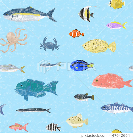 Fish seamless light blue Fish seamless light blue 47642664
