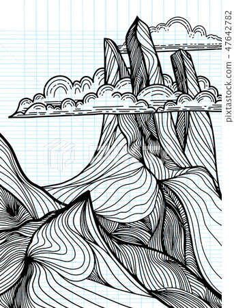 Hand drawn vector illustration of mountain  47642782