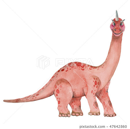 Watercolor dinosaurs brontosaurus Watercolor dinosaurs brontosaurus 47642860