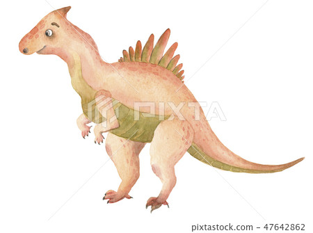 Watercolor dinosaurs tyrannosaurus 47642862