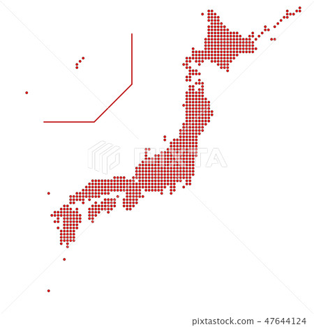 Japan Map Dot Map Japan Map Dot Map 47644124