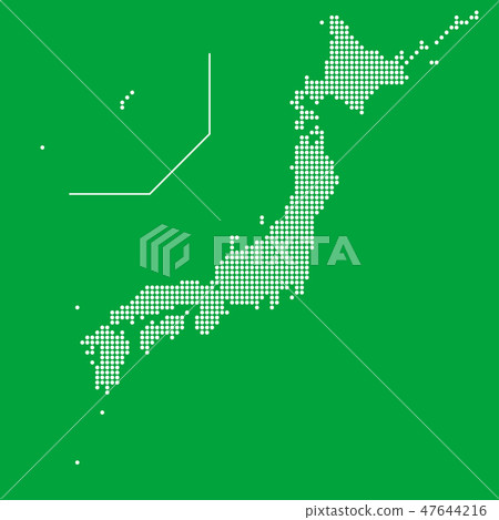 Japan Map Dot Map 47644216