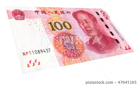 Banknote of Chinese 100 yuan with portrait of Mao Banknote of Chinese 100 yuan with portrait of Mao 47645165