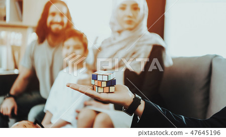 Arab Family at Reception in Psychotherapist Office 47645196