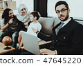 Arab Family at Reception in Psychotherapist Office 47645220