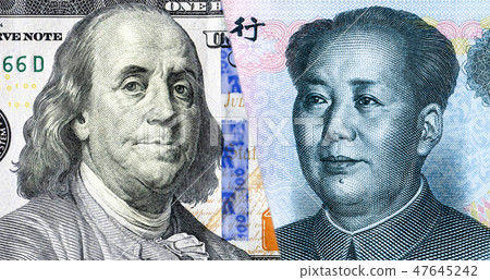 Portrait of Benjamin Franklin against Mao Zedong 47645242